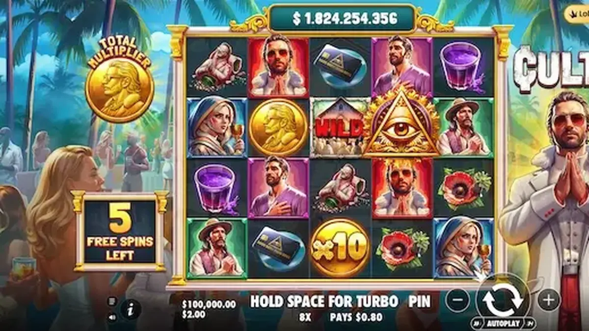 Cena sombria e misteriosa do jogo de slot Cult com elementos rituais